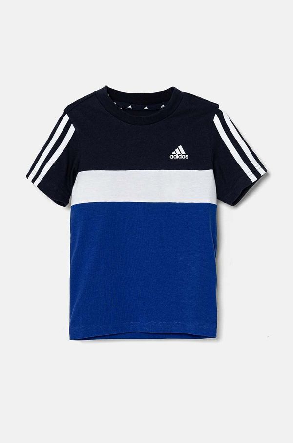 adidas Dječja pamučna majica kratkih rukava adidas LK 3S TIB T boja: tamno plava, s uzorkom, JF2647