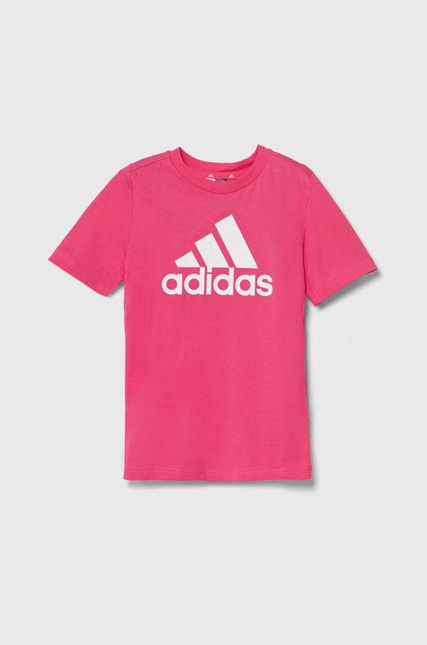 adidas Dječja pamučna majica kratkih rukava adidas LK BL CO TEE boja: ružičasta, IX7329