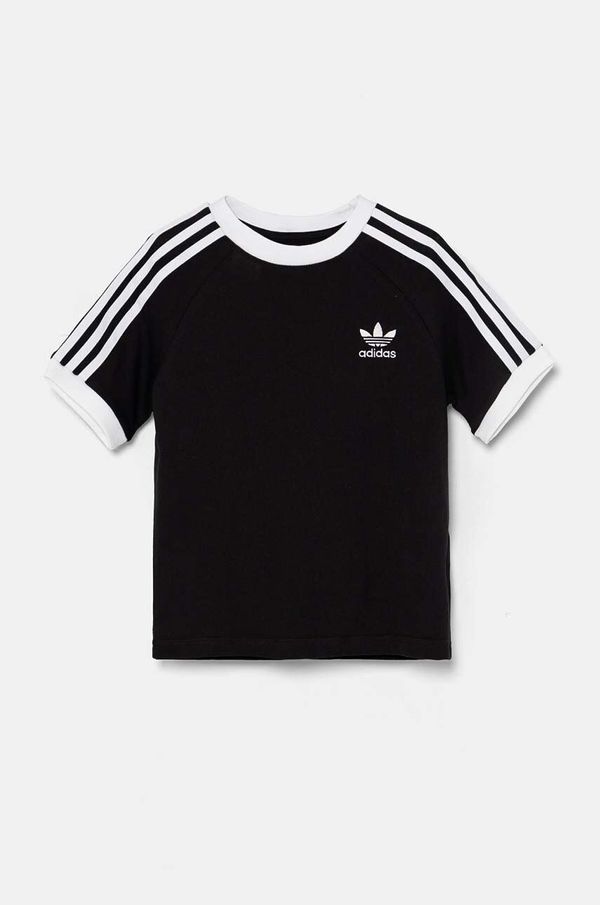 adidas Originals Dječja pamučna majica kratkih rukava adidas Originals 3STRIPES TEE boja: crna, s aplikacijom, IX7626