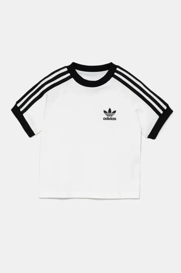 adidas Originals Dječja pamučna majica kratkih rukava adidas Originals boja: bijela, s uzorkom, JE0517