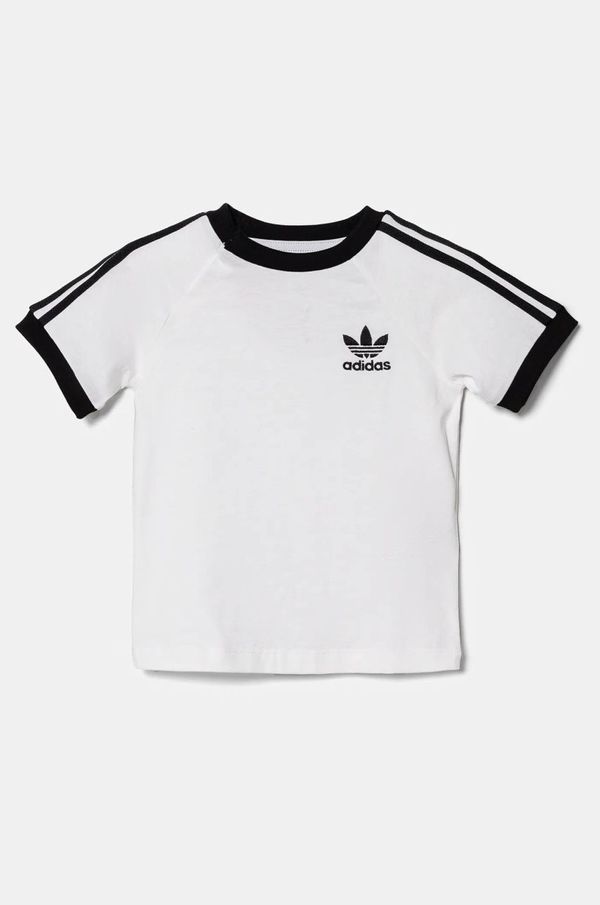 adidas Originals Dječja pamučna majica kratkih rukava adidas Originals boja: bijela, s uzorkom, JE0519