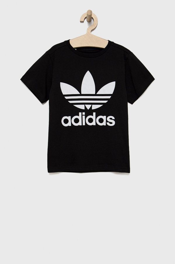 adidas Originals Dječja pamučna majica kratkih rukava adidas Originals boja: crna, s tiskom