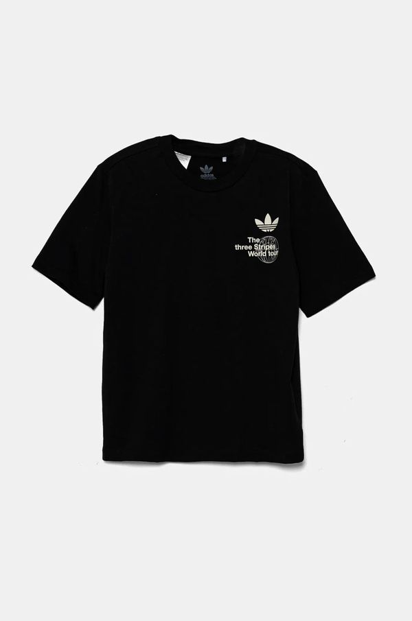 adidas Originals Dječja pamučna majica kratkih rukava adidas Originals boja: crna, s tiskom, JD1278