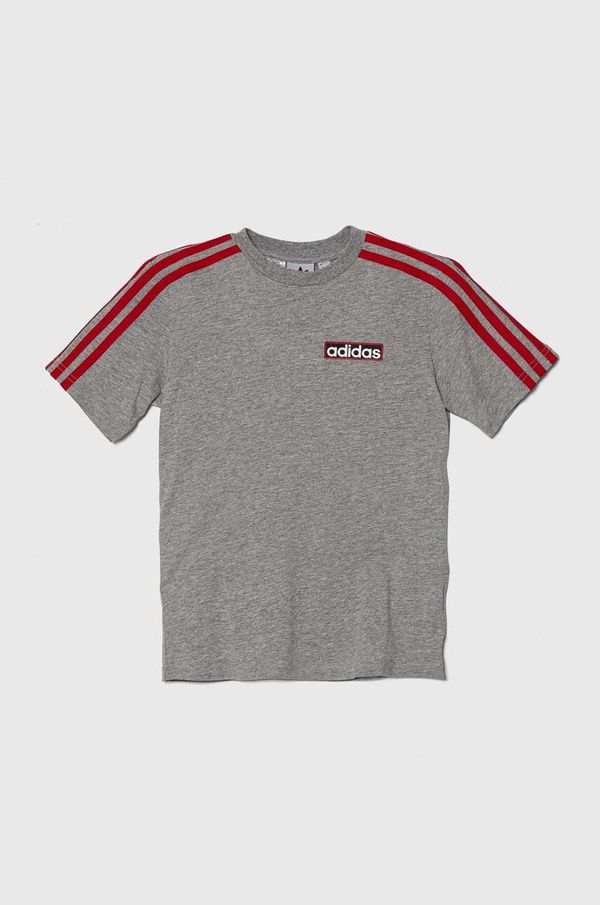 adidas Originals Dječja pamučna majica kratkih rukava adidas Originals boja: siva, s aplikacijom
