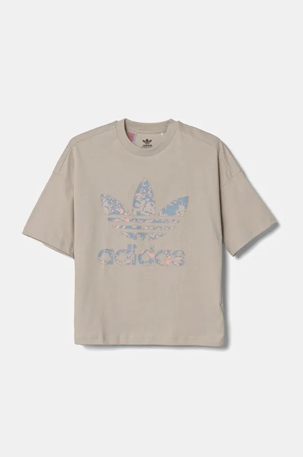 adidas Originals Dječja pamučna majica kratkih rukava adidas Originals boja: siva, s tiskom, JJ0277