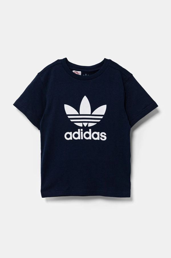 adidas Originals Dječja pamučna majica kratkih rukava adidas Originals boja: tamno plava, s tiskom, IY7417