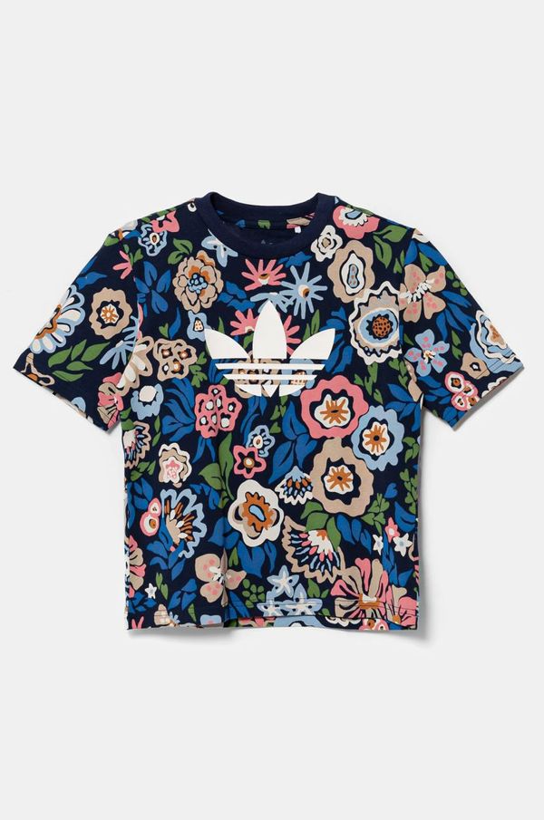 adidas Originals Dječja pamučna majica kratkih rukava adidas Originals boja: tamno plava, s uzorkom, JD0527