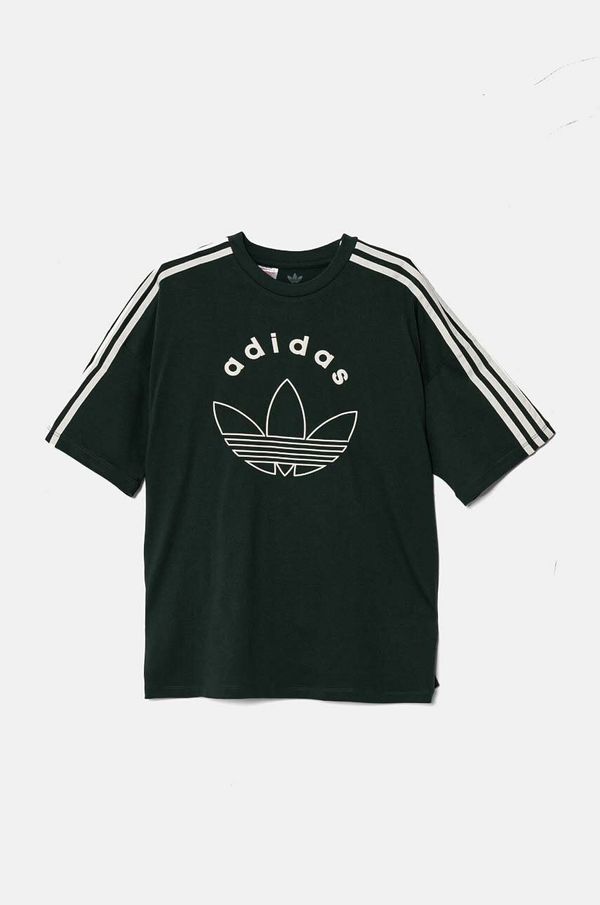 adidas Originals Dječja pamučna majica kratkih rukava adidas Originals TEE boja: zelena, s tiskom, IY9545