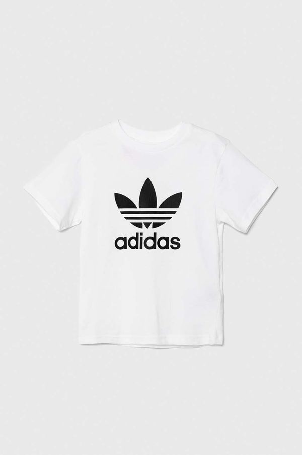 adidas Originals Dječja pamučna majica kratkih rukava adidas Originals TREFOIL TEE boja: bijela, s tiskom, JE0516