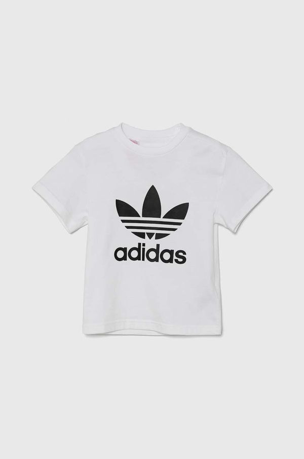 adidas Originals Dječja pamučna majica kratkih rukava adidas Originals TREFOIL TEE boja: bijela, s tiskom, JE0518