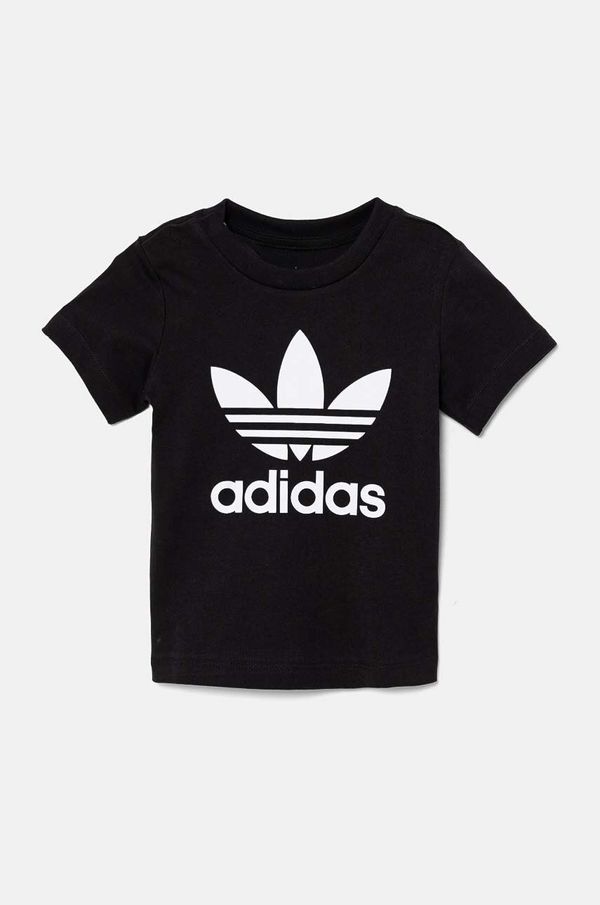 adidas Originals Dječja pamučna majica kratkih rukava adidas Originals TREFOIL TEE boja: crna, s tiskom, IX5113