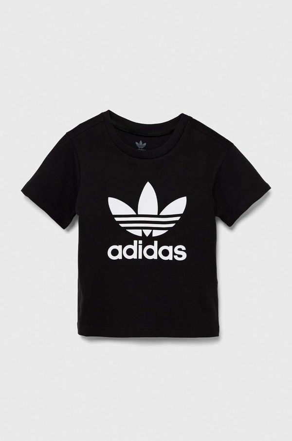 adidas Originals Dječja pamučna majica kratkih rukava adidas Originals TREFOIL TEE boja: crna, s tiskom, IY2385