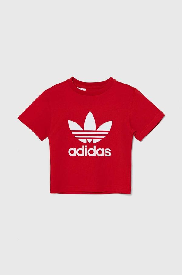 adidas Originals Dječja pamučna majica kratkih rukava adidas Originals TREFOIL TEE boja: crvena, s tiskom, IY2387