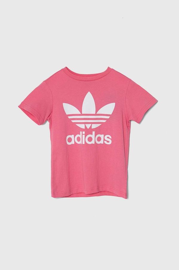 adidas Originals Dječja pamučna majica kratkih rukava adidas Originals TREFOIL TEE boja: ružičasta