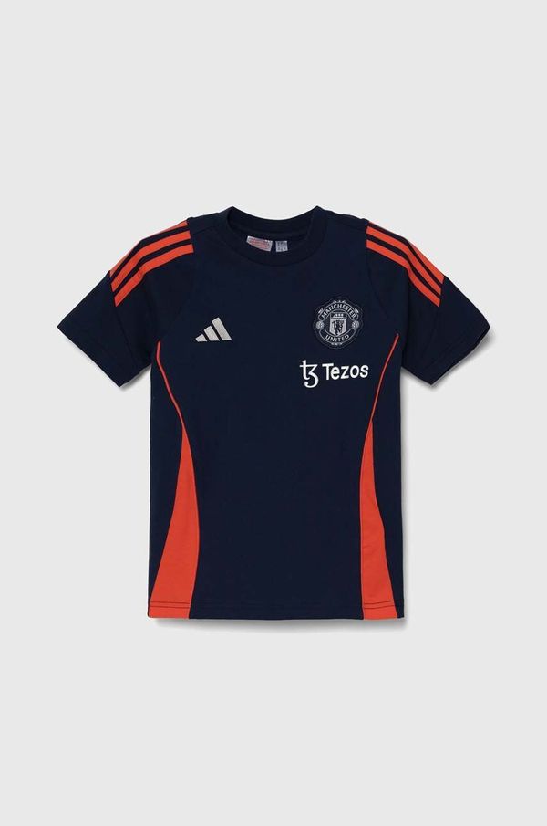 adidas Performance Dječja pamučna majica kratkih rukava adidas Performance MUFC TEEY boja: tamno plava, s tiskom, IT2022