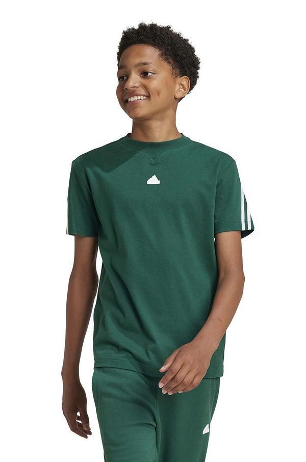 adidas Dječja pamučna majica kratkih rukava adidas U FI 3S T boja: zelena, s aplikacijom, IX3652