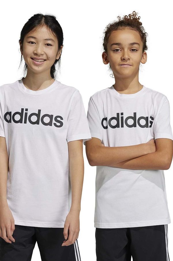 adidas Dječja pamučna majica kratkih rukava adidas U LIN boja: bijela, s tiskom