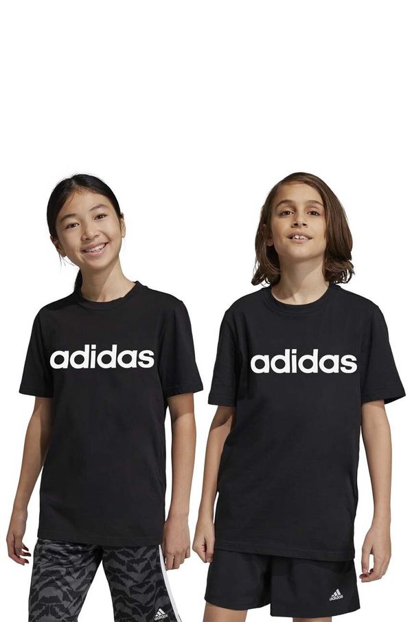 adidas Dječja pamučna majica kratkih rukava adidas U LIN boja: crna, s tiskom