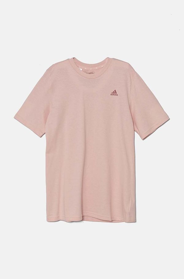 adidas Dječja pamučna majica kratkih rukava adidas U SL TEE boja: ružičasta, JF8747