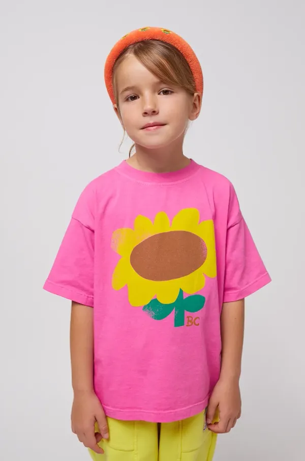Bobo Choses Dječja pamučna majica kratkih rukava Bobo Choses Sunflower boja: ružičasta, 125AC009