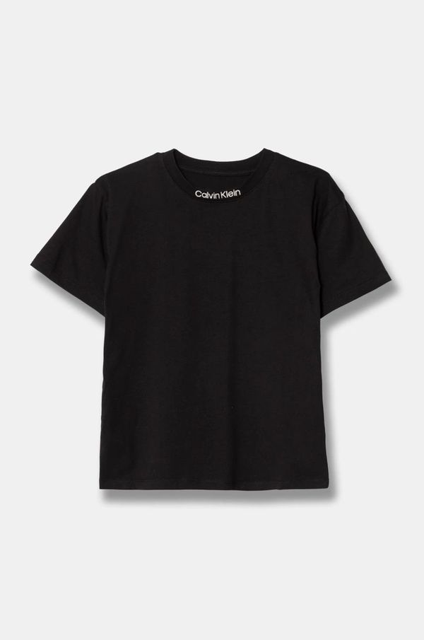 Calvin Klein Jeans Dječja pamučna majica kratkih rukava Calvin Klein Jeans 0 boja: crna, bez uzorka, IB0IB02353