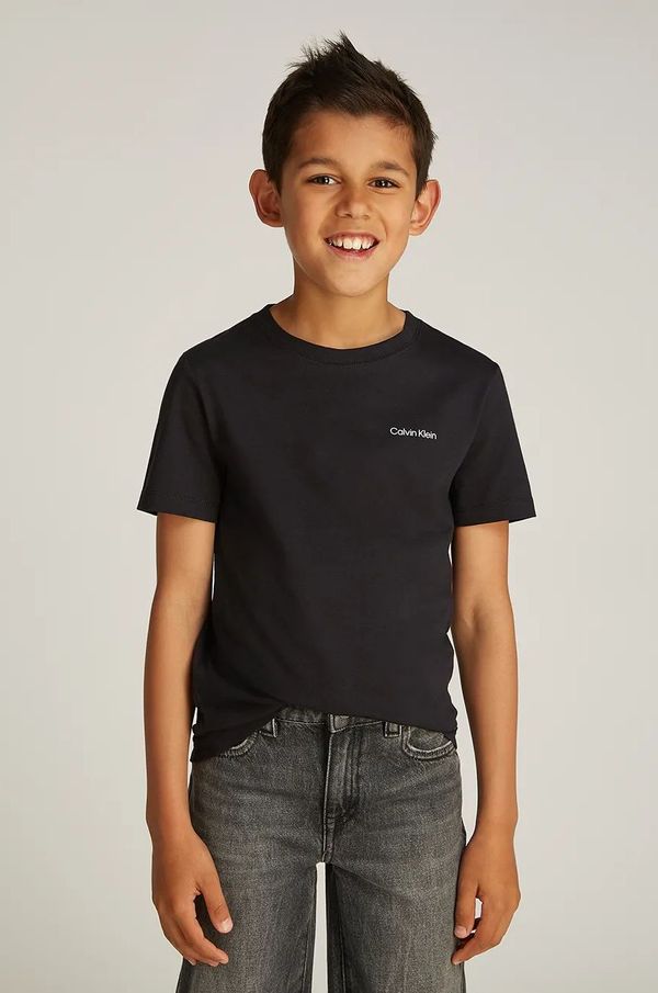 Calvin Klein Jeans Dječja pamučna majica kratkih rukava Calvin Klein Jeans 0 boja: crna, bez uzorka, IU0IU00683