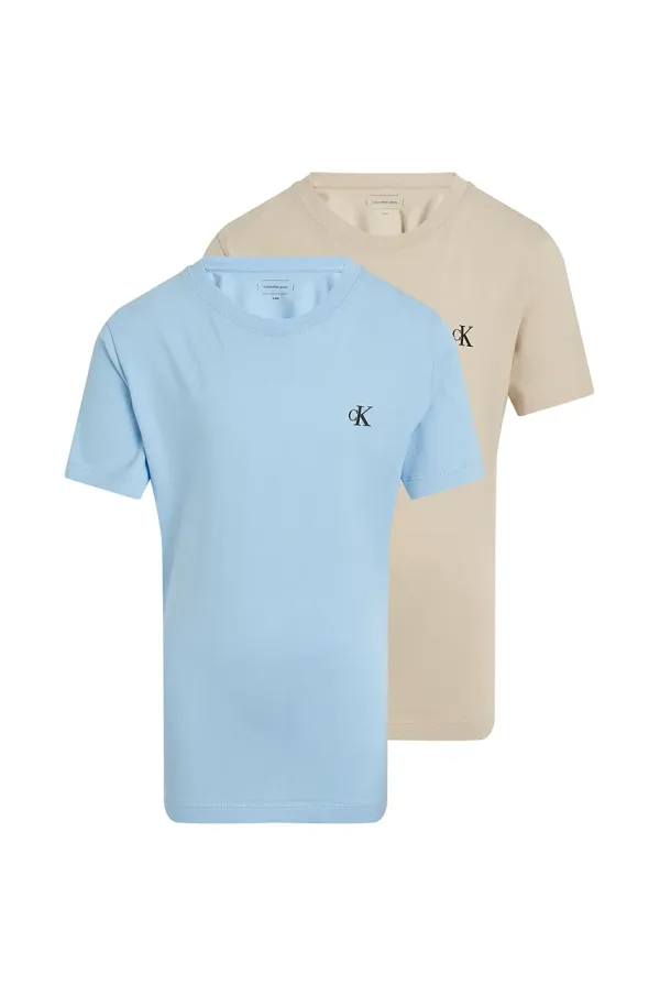 Calvin Klein Jeans Dječja pamučna majica kratkih rukava Calvin Klein Jeans 2-pack bez uzorka, IB0IB01093