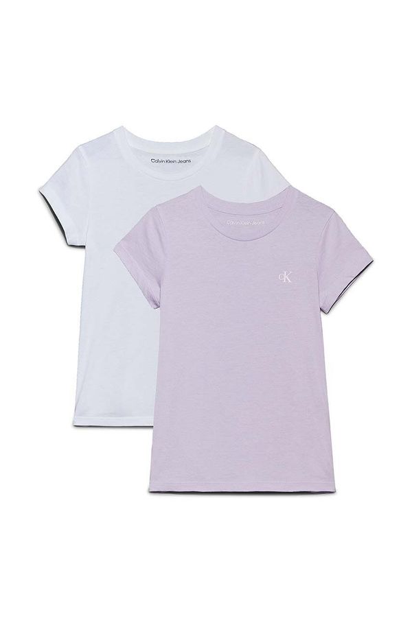 Calvin Klein Jeans Dječja pamučna majica kratkih rukava Calvin Klein Jeans 2-pack boja: ljubičasta, IG0IG01258