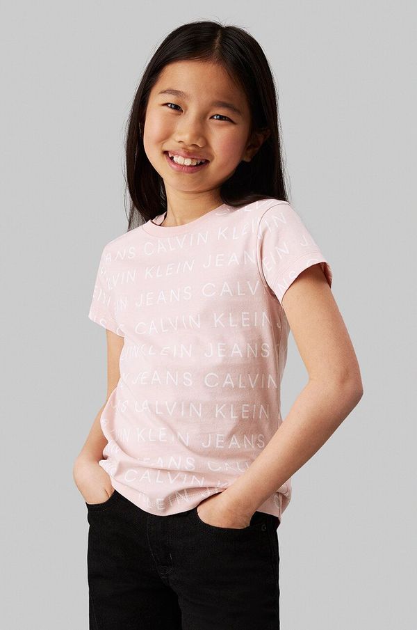 Calvin Klein Jeans Dječja pamučna majica kratkih rukava Calvin Klein Jeans 2-pack boja: ružičasta, IG0IG02739