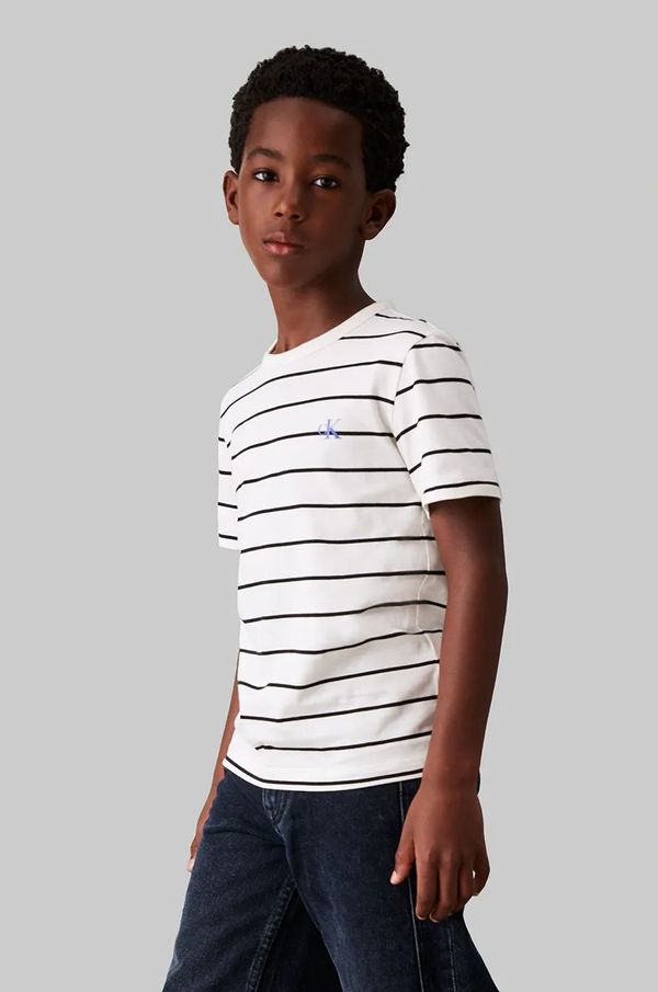 Calvin Klein Jeans Dječja pamučna majica kratkih rukava Calvin Klein Jeans 2-pack boja: siva, s tiskom, IB0IB02406