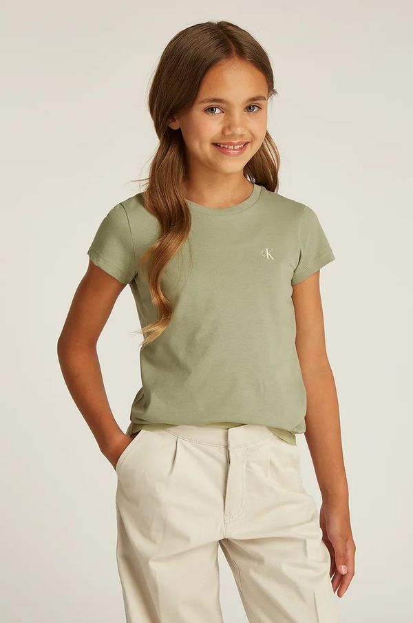 Calvin Klein Jeans Dječja pamučna majica kratkih rukava Calvin Klein Jeans 2-pack boja: zelena, IG0IG01258