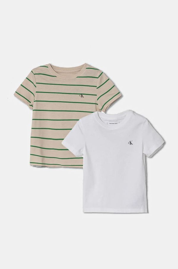 Calvin Klein Jeans Dječja pamučna majica kratkih rukava Calvin Klein Jeans 2-pack s uzorkom, IB0IB02364