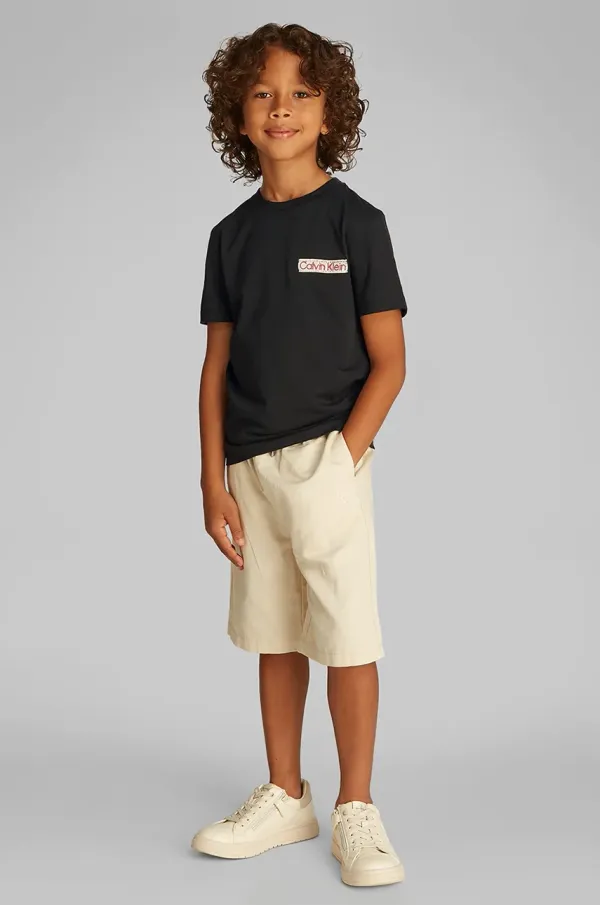Calvin Klein Jeans Dječja pamučna majica kratkih rukava Calvin Klein Jeans boja: crna, bez uzorka, IB0IB02451