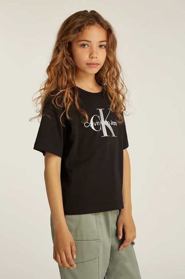 Calvin Klein Jeans Dječja pamučna majica kratkih rukava Calvin Klein Jeans boja: crna, IG0IG02801