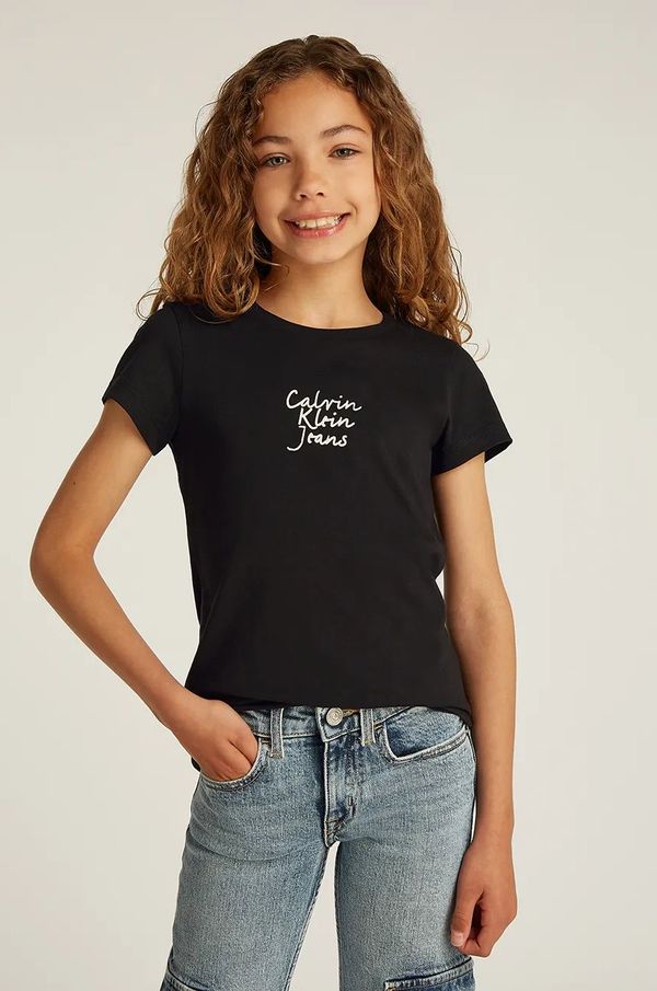 Calvin Klein Jeans Dječja pamučna majica kratkih rukava Calvin Klein Jeans boja: crna, IG0IG02805