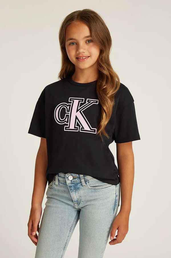 Calvin Klein Jeans Dječja pamučna majica kratkih rukava Calvin Klein Jeans boja: crna, IG0IG02806