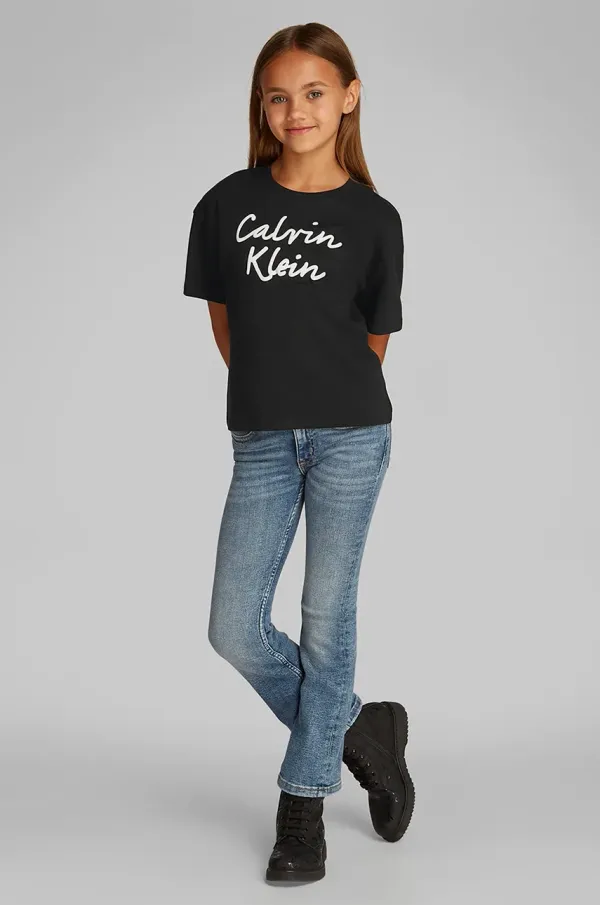 Calvin Klein Jeans Dječja pamučna majica kratkih rukava Calvin Klein Jeans boja: crna, IG0IG02864