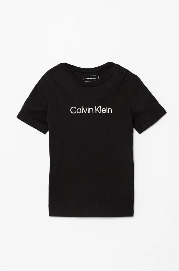 Calvin Klein Jeans Dječja pamučna majica kratkih rukava Calvin Klein Jeans boja: crna, s tiskom, IU0IU00682