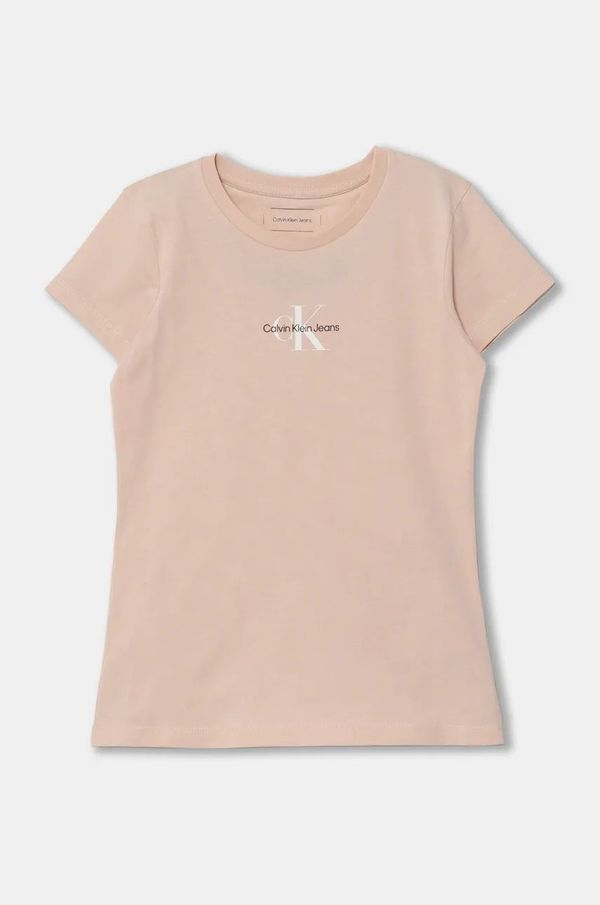 Calvin Klein Jeans Dječja pamučna majica kratkih rukava Calvin Klein Jeans boja: ružičasta, IG0IG01470