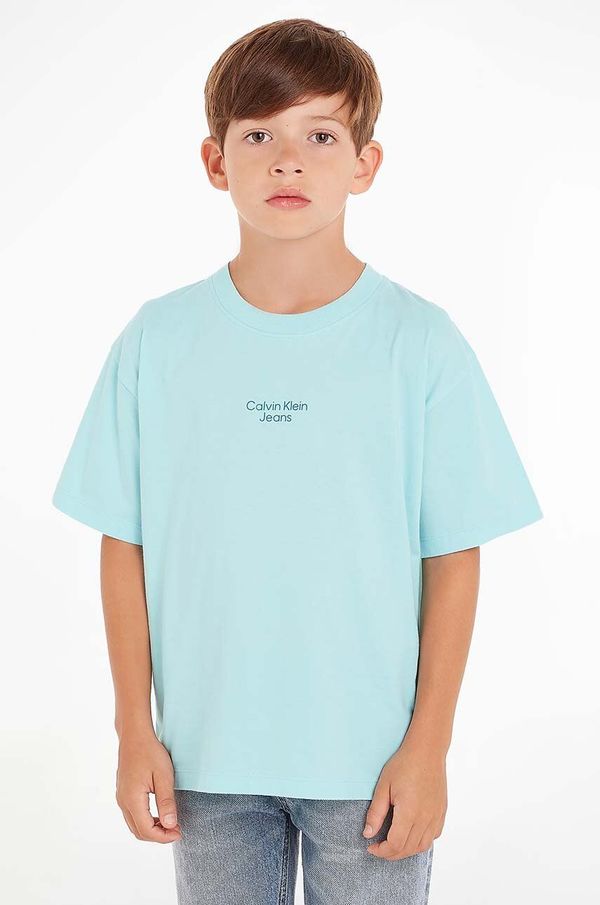 Calvin Klein Jeans Dječja pamučna majica kratkih rukava Calvin Klein Jeans s tiskom