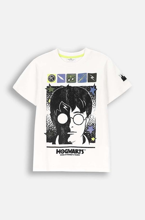 Coccodrillo Dječja pamučna majica kratkih rukava Coccodrillo boja: bež, s tiskom, LICENCE BOY WARNER BROS