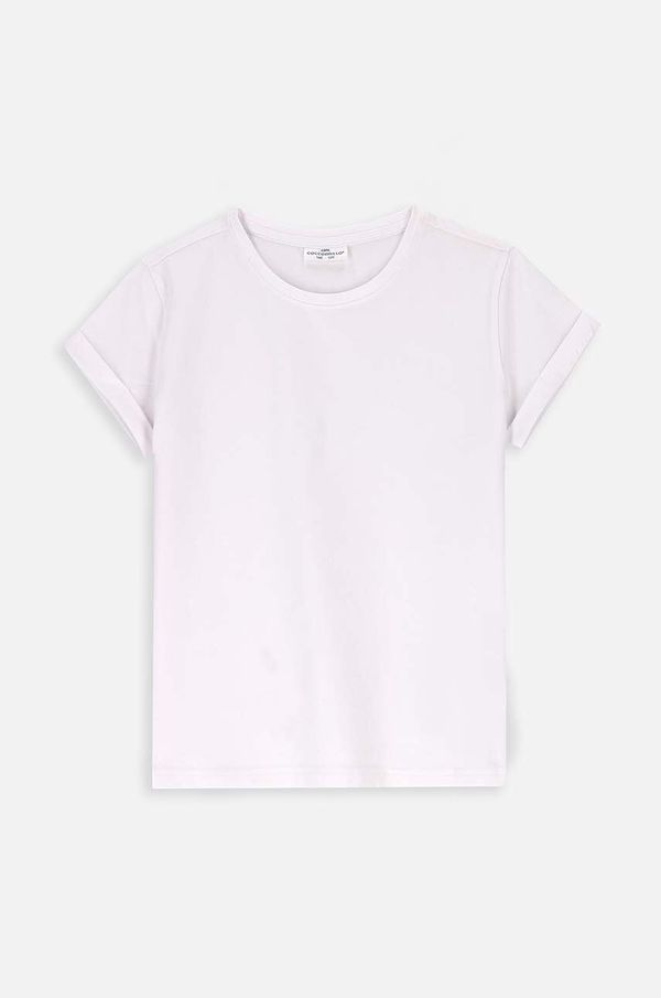 Coccodrillo Dječja pamučna majica kratkih rukava Coccodrillo boja: bijela, BASIC GIRL