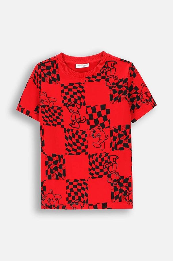 Coccodrillo Dječja pamučna majica kratkih rukava Coccodrillo boja: crvena, s tiskom, ACADEMY BOY KIDS