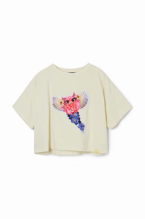 Desigual Dječja pamučna majica kratkih rukava Desigual boja: bijela