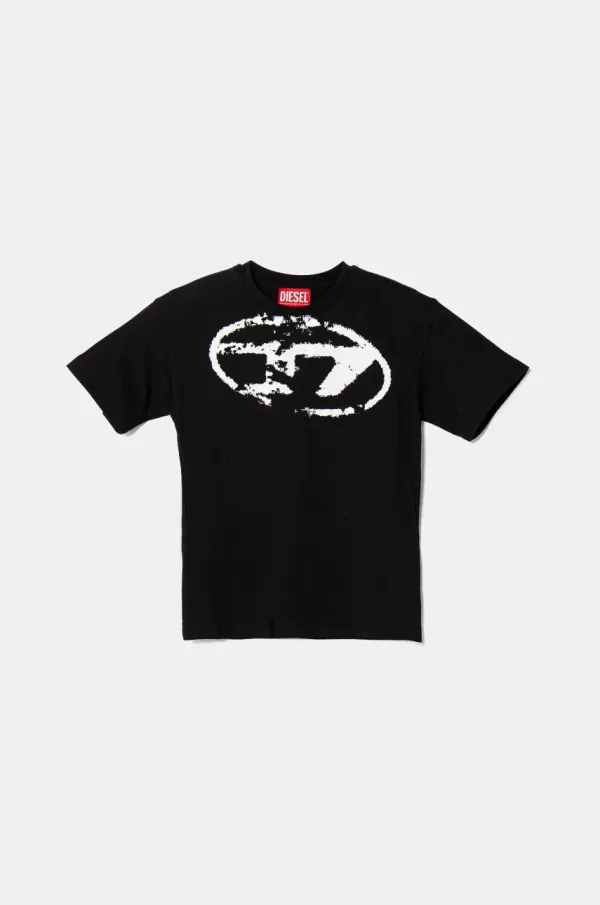 Diesel Dječja pamučna majica kratkih rukava Diesel TBOXTN14 OVER T-SHIRT boja: crna, s tiskom, J02240