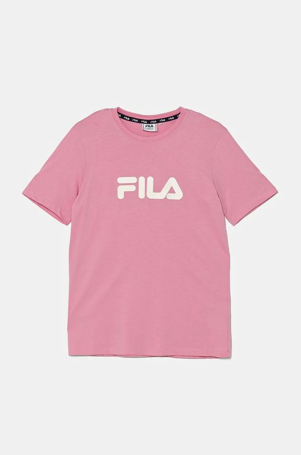 Fila Dječja pamučna majica kratkih rukava Fila boja: ružičasta