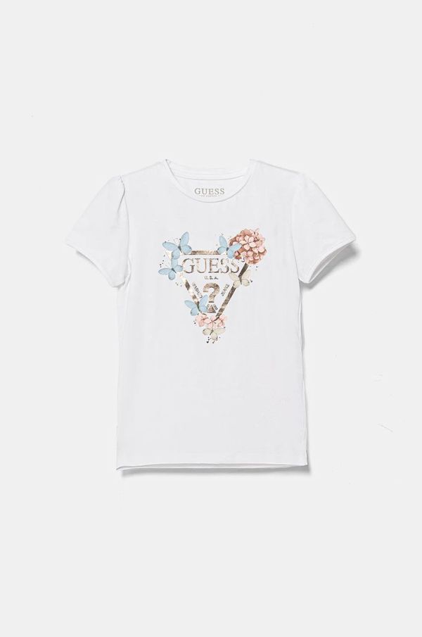 Guess Dječja pamučna majica kratkih rukava Guess boja: bijela, K5RI07 K6YW4