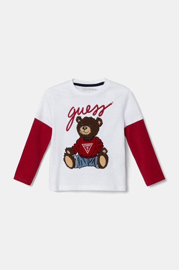 Guess Dječja pamučna majica kratkih rukava Guess boja: bijela, s aplikacijom, N4BI08 I3Z14