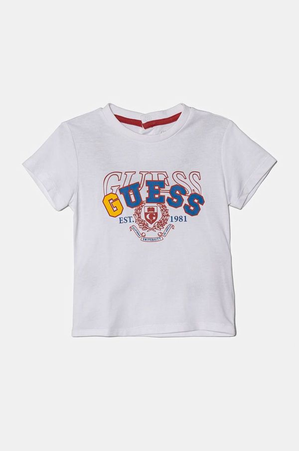 Guess Dječja pamučna majica kratkih rukava Guess boja: bijela, s tiskom, I5RI00 K8HM4