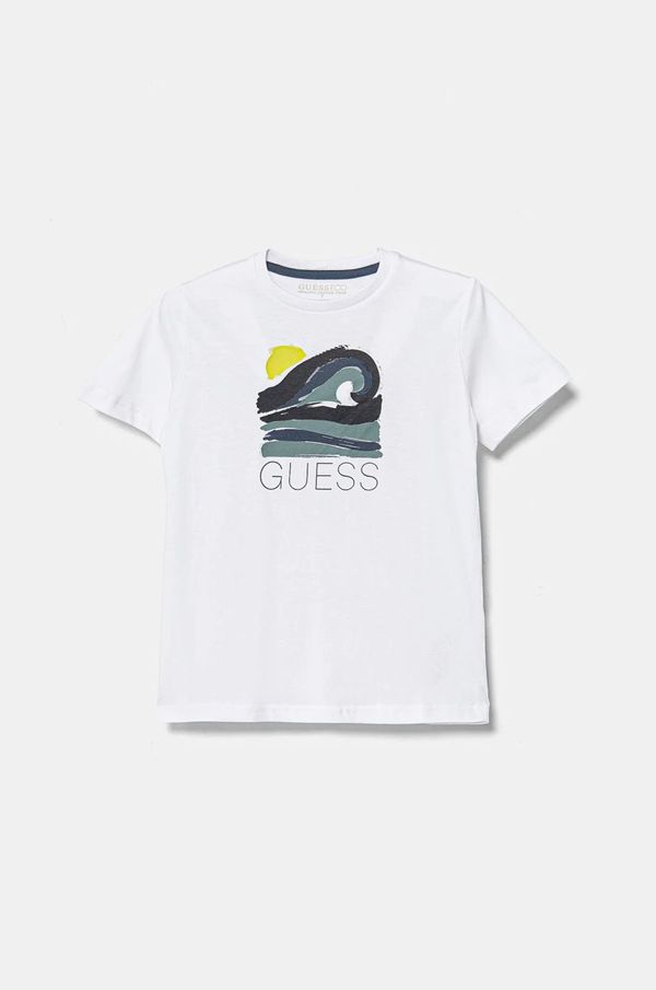 Guess Dječja pamučna majica kratkih rukava Guess boja: bijela, s tiskom, L5RI13 K8HM4